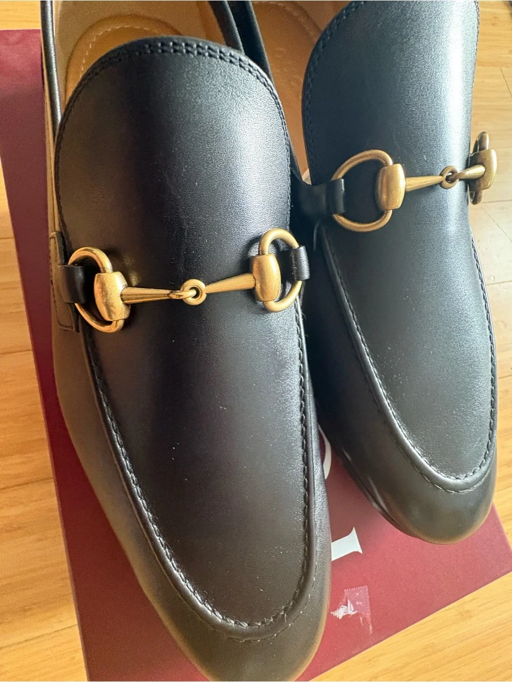 ✨ BNIB Authentic Gucci Men's Jordaan Black Leather Loafers 9+ US 10.5 ✨